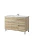 1200MM White Oak MDF Bathroom Vanity Right Drawers Free Standing Cabinet Only