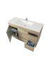 1200MM White Oak MDF Bathroom Vanity Right Drawers Free Standing Cabinet Only