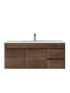 1200MM Dark Oak MDF Bathroom Vanity Right Drawers Wall Hung Cabinet Only