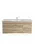 1200MM White Oak MDF Bathroom Vanity Right Drawers Wall Hung Cabinet Only