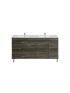 1500MM Dark Grey MDF Bathroom Vanity 4 Side Drawers 2 Middle Doors Free Standing Cabinet Only