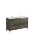 1500MM Dark Grey MDF Bathroom Vanity 4 Side Drawers 2 Middle Doors Free Standing Cabinet Only