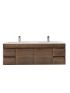 1500MM Dark Oak MDF Bathroom Vanity 4 Side Drawers 2 Middle Doors Wall Hung Cabinet Only