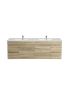 1500MM White Oak MDF Bathroom Vanity 4 Side Drawers 2 Middle Doors Wall Hung Cabinet Only