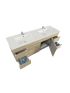 1500MM White Oak MDF Bathroom Vanity 4 Side Drawers 2 Middle Doors Wall Hung Cabinet Only