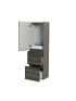 1350MM Dark Grey MDF Cabinet 2 Drawers 1 Door Wall Hung Tall Boy Tall Storage Cabinet