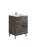 600MM Dark Grey MDF Bathroom Vanity 2 Doors Free Standing Cabinet Only