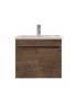 600MM Slim Dark Oak MDF Bathroom Vanity 2 Doors Wall Hung Cabinet Only