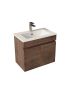 600MM Slim Dark Oak MDF Bathroom Vanity 2 Doors Wall Hung Cabinet Only