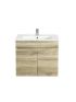 600MM White Oak MDF Bathroom Vanity 2 Doors Wall Hung Cabinet Only