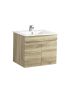 600MM White Oak MDF Bathroom Vanity 2 Doors Wall Hung Cabinet Only