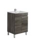 600MM Dark grey MDF Bathroom Vanity 2 Doors Free Standing Cabinet Only