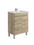 600MM White Oak MDF Bathroom Vanity 2 Doors Free Standing Cabinet Only