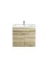 600MM White Oak MDF Bathroom Vanity 2 Doors Wall Hung Cabinet Only