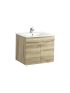 600MM White Oak MDF Bathroom Vanity 2 Doors Wall Hung Cabinet Only