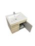 600MM White Oak MDF Bathroom Vanity 2 Doors Wall Hung Cabinet Only