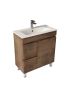 750MM Slim Dark Oak MDF Bathroom Vanity Left Drawers Free Standing Cabinet Only