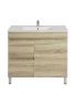 750MM White Oak MDF Bathroom Vanity Left Drawers Free Standing Cabinet Only