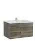 750MM Dark Grey MDF Bathroom Vanity Left Drawers Wall Hung Cabinet Only