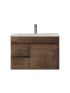 750MM Dark Oak MDF Bathroom Vanity Left Drawers Wall Hung Cabinet Only