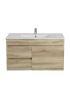 750MM White Oak MDF Bathroom Vanity Left Drawers Wall Hung Cabinet Only