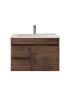 750MM Dark Oak MDF Bathroom Vanity Left Drawers Wall Hung Cabinet Only