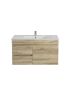 750MM White Oak MDF Bathroom Vanity Left Drawers Wall Hung Cabinet Only