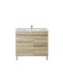 750MM White Oak MDF Bathroom Vanity Right Drawers Free Standing Cabinet Only