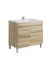 750MM White Oak MDF Bathroom Vanity Right Drawers Free Standing Cabinet Only