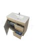 750MM White Oak MDF Bathroom Vanity Right Drawers Free Standing Cabinet Only