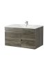 750MM Dark grey MDF Bathroom Vanity Right Drawers Wall Hung Cabinet Only