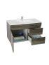 750MM Dark grey MDF Bathroom Vanity Right Drawers Wall Hung Cabinet Only