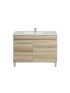 900MM White Oak MDF Bathroom Vanity Left Drawers Free Standing Cabinet Only