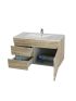 900MM White Oak MDF Bathroom Vanity Left Drawers Wall Hung Cabinet Only