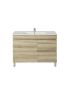 900MM White Oak MDF Bathroom Vanity Right Drawers Free Standing Cabinet Only