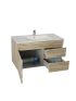 900MM White Oak MDF Bathroom Vanity Right Drawers Wall Hung Cabinet Only