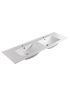 1500x460mm Nana Gloss White Thin Edge Ceramic Top Double Sinks / Bowls