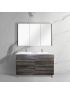 1200mm Freestanding With Legs Bathroom Vanity Dark Grey Wood Grain 2 PAC Coating MDF Board with Double Bowl