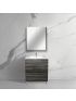 600mm Freestanding Bathroom Vanity With Legs Dark Grey Wood Grain 2 PAC Coating MDF Board