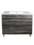 900mm Freestanding Bathroom Vanity With Legs Dark Grey Wood Grain 2 PAC Coating MDF Board