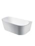 1500mm Back To Wall Bathtub Oval Gloss White Acrylic Rounded Edge