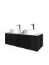 1200mm Bottega Oak Wall Hung Bathroom Vanity Right Drawer Grooved MDF Cabinet Only