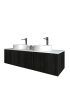 1500mm Bottega Oak Wall Hung Bathroom Vanity 2 Drawers Grooved MDF Cabinet Only