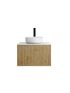 600mm Slim Prime Oak Wall Hung Bathroom Vanity 1 Door Grooved MDF Cabinet Only