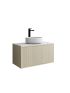 750mm Slim Coastal Oak Wall Hung Bathroom Vanity 1 Door Grooved MDF Cabinet Only