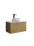 750mm Slim Prime Oak Wall Hung Bathroom Vanity 1 Door Grooved MDF Cabinet Only