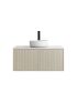 900mm Slim Coastal Oak Wall Hung Bathroom Vanity Left Drawer Grooved MDF Cabinet Only