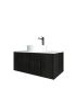 900mm Bottega Oak Wall Hung Bathroom Vanity Left Drawer Grooved MDF Cabinet Only