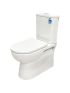 Moi Gloss White Back To Wall Toilet Suite with Slim PP Seat Cover & Bottom Inlet Cistern Rimless Flushing Two Piece Toilet