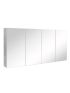 1500mm Wall Hung MDF Pencil Edge Gloss White Mirror Door Storage Shaving Cabinet